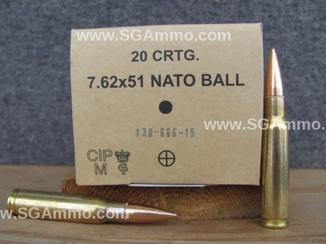 20 Round Box - 7.62x51 NATO Spec 147 Grain FMJ Ball Ammo - New Production Ammunition made by GGG in Lithuania